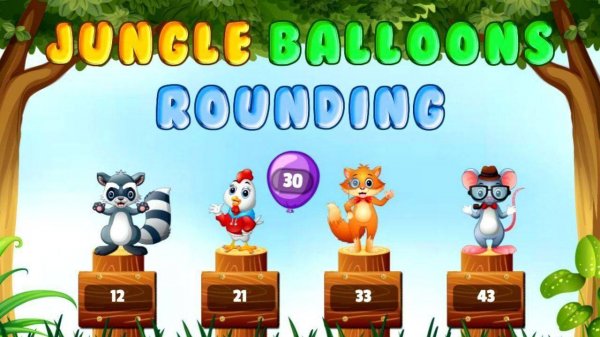 Jungle Balloons Rounding Math Game Online - Educational Math Game